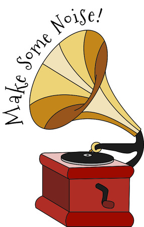 Dress up a briefcase or  work shirts for your favorite DJ or music buff.  This vintage victrola is a sentimental throwback to the time of records and vinyl!のイラスト素材