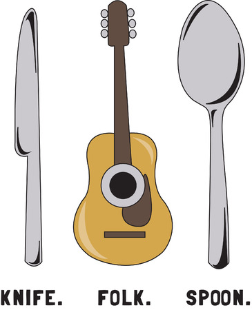 How about some dinner music  This fun take on "folk" music is a perfect embellishment for your favorite musician.  Try it on garments or table linens!のイラスト素材