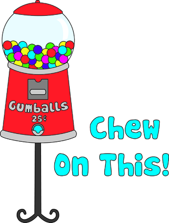 Tasty gumballs in a retro style gumball machine make a interesting way to decorate - especially for the little guys!  The colors create an amazing way to showcase your embroidery talents!のイラスト素材