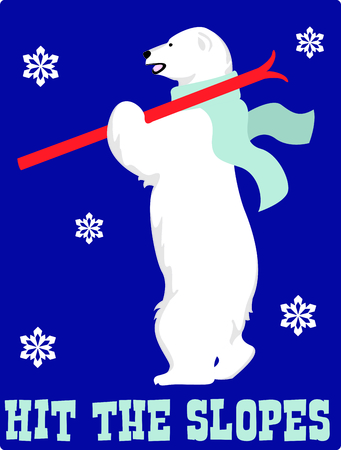 Send holiday cheers in your design with this cute polar bear.のイラスト素材