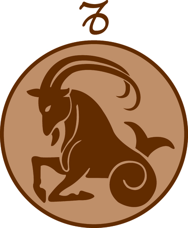 Display your astrological sign with this beautiful seagoat for the sign Capricorn.のイラスト素材