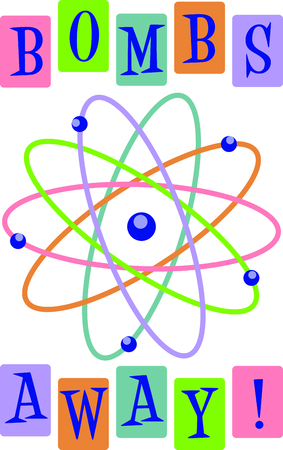 This atom model is a perfect image to add to a design for a child.のイラスト素材
