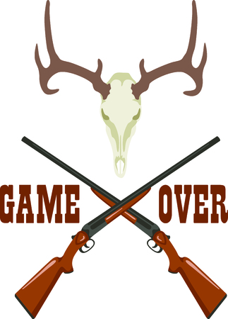 Enjoy the time outdoors shooting skeet with this perfect image.のイラスト素材