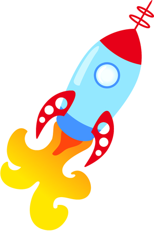 This rocket is a perfect image to add to a design for a child.のイラスト素材