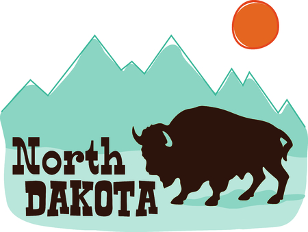 This buffalo is perfect for your Southwest design.のイラスト素材