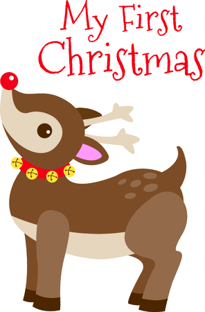 Send holiday Christmas cheers with this adorable Rudolph.のイラスト素材