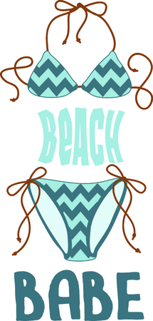 Vacationing at the bay is lots of fun.  Take this bikini design to remember it always.のイラスト素材