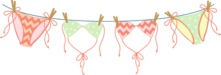 Vacationing at the bay is lots of fun.  Take this bikini design to remember it always.のイラスト素材