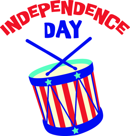Celebrate our freedom on July 4th with this cute drum!  Perfect on items for family and friends to celebrate this day.  They will love it!のイラスト素材