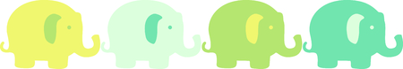 A sweet baby elephants are a perfect addition to baby's nursery.のイラスト素材