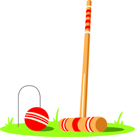 The game of croquet is a fun outdoor activity.  Use this image for your next design.のイラスト素材