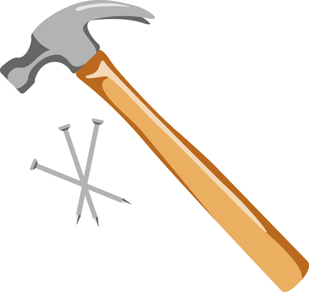 This hammer image is the perfect image for your next design.  Perfect for the handyman working on the honeydo list.のイラスト素材
