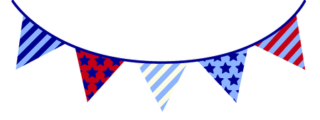 Hip graphic of stars and stripes banner.  Cool for 4th of July celebrations!のイラスト素材