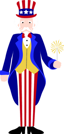 This cute Uncle Sam image is perfect for 4th of July celebrations!のイラスト素材