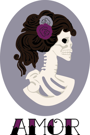 Decorate for Halloween with scary skeleton.のイラスト素材