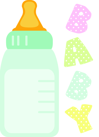 Planning a baby shower will not be complete without this adorable design.  Add it to your favorite items for party favors.  They will love it!のイラスト素材