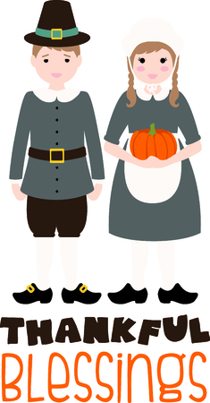 Give these adorable gifts at your Thanksgiving feast.のイラスト素材