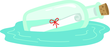 A message in a bottle is a neat way to say I love you.のイラスト素材