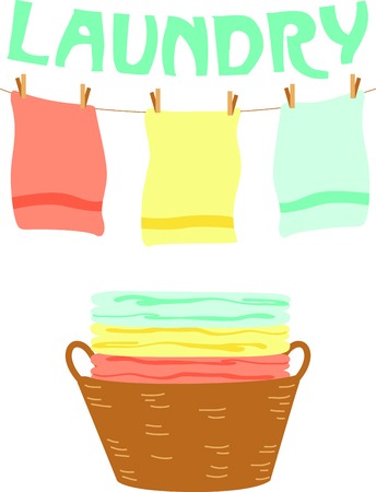 This clothes line is the perfect image for your next design.のイラスト素材