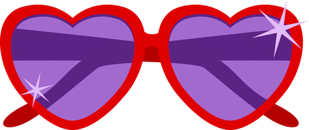 These sparkly heart-shapped sunglasses are perfect for any project.のイラスト素材
