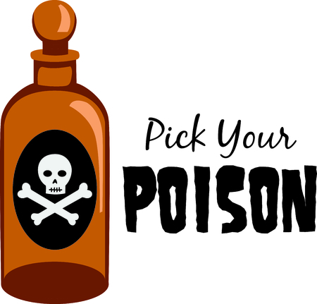 Mark dangerous items with a poision bottle.のイラスト素材