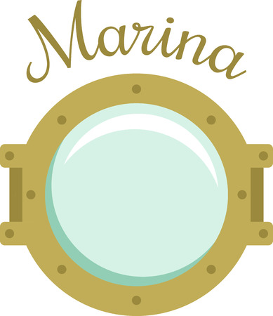 Shining ship's porthole for sailing and seafairing enthusiasts.のイラスト素材