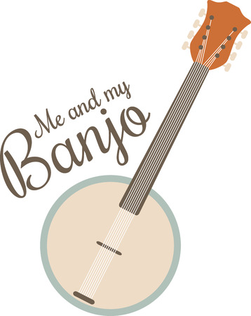 This streamlined banjo is perfect for country and bluegrass music fans.のイラスト素材