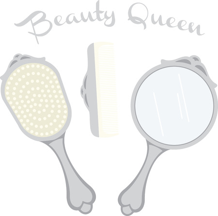 A lady's vanity set is a great accent for a powder room design.のイラスト素材