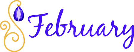 Celebrate your February birthday with your birthstone, the amethyst.のイラスト素材