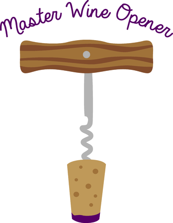 Corkscrew wine bottle opener for a bar.のイラスト素材