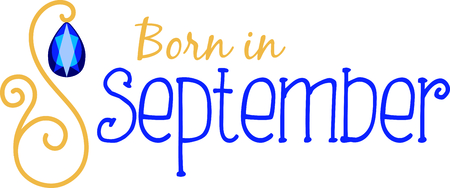 Celebrate your September birthday with your birthstone, the sapphire.のイラスト素材