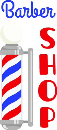The barber pole is a universally recognized symbol of men's grooming.  This is a lovey adornment for the towels on his side of the bathroom.のイラスト素材