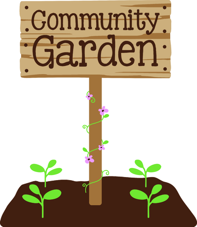 Use this image of a garden sign in your next design.のイラスト素材