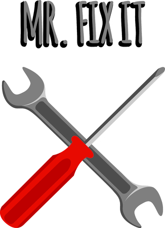 Crossed wrench and screwdriver mechanic's hand tools.のイラスト素材