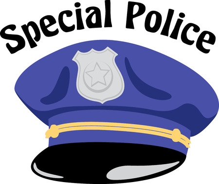 Policemen will like this great hat on a shirt.のイラスト素材