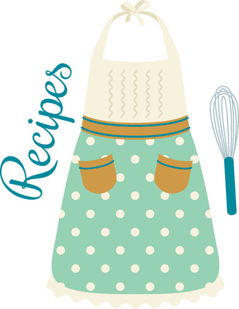 Cooks will enjoy a cooking design on a towel or apron.のイラスト素材