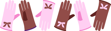 Use these gloves to embellish the border of your project.のイラスト素材
