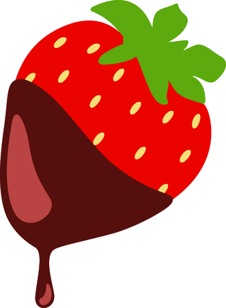 Strawberry dipped in dripping chocolate.のイラスト素材