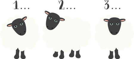 Have some cute sheep to count for a good nights sleep.のイラスト素材