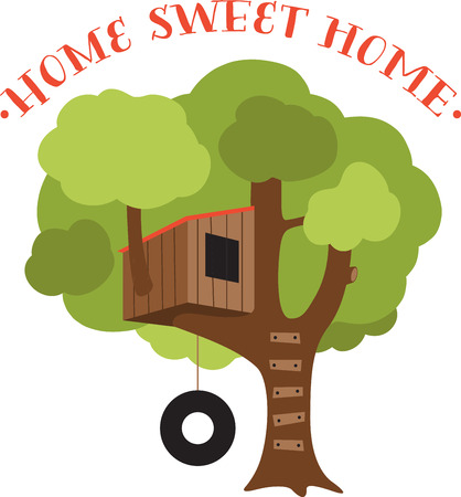 A tree house will make a great decoration in a child's room.のイラスト素材