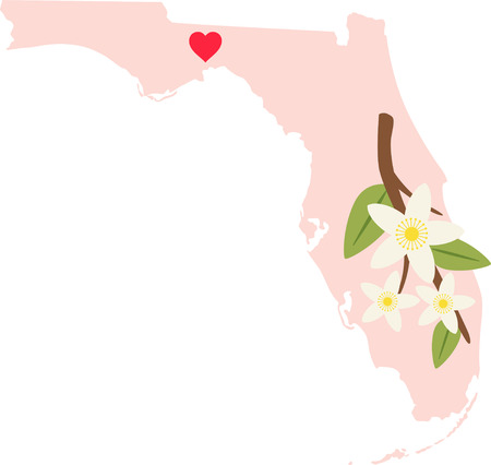 Show your love for your favorite state and it's flower.のイラスト素材