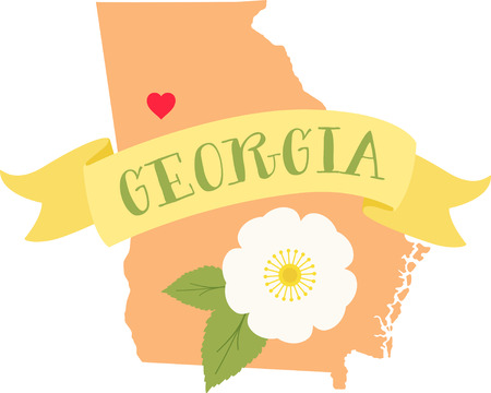 Show your love for your favorite state and it's flower.のイラスト素材