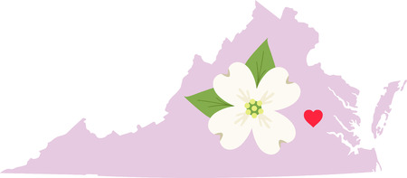 Show your love for your favorite state and it's flower.のイラスト素材