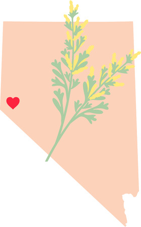 Show your love for your favorite state and it's flower.のイラスト素材