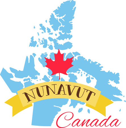 Learn all you wanted to know about Nunavut  Canada Map Maple leaf with pictures by Hopscotch!のイラスト素材