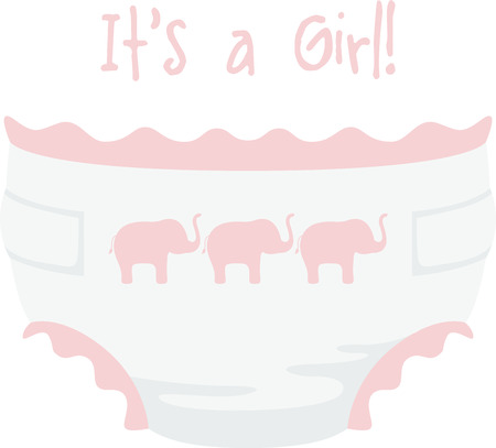 Decorate a new baby's diaper bag with this cute nappy.のイラスト素材