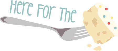 Celebrate your birthday with this piece of cake.のイラスト素材