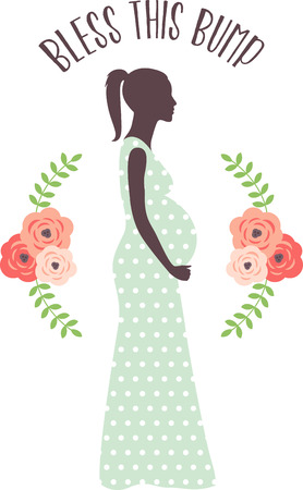 Let a mother to be show off her joy with this design on a shirt.のイラスト素材