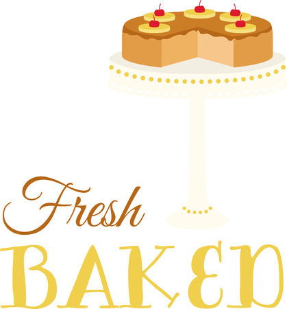 Every chef and cook will love a delicious cake in their kitchen.のイラスト素材