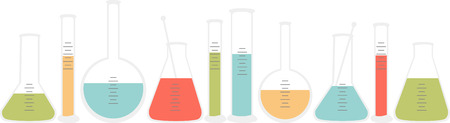 If you like science you will love these colorful beakers.のイラスト素材